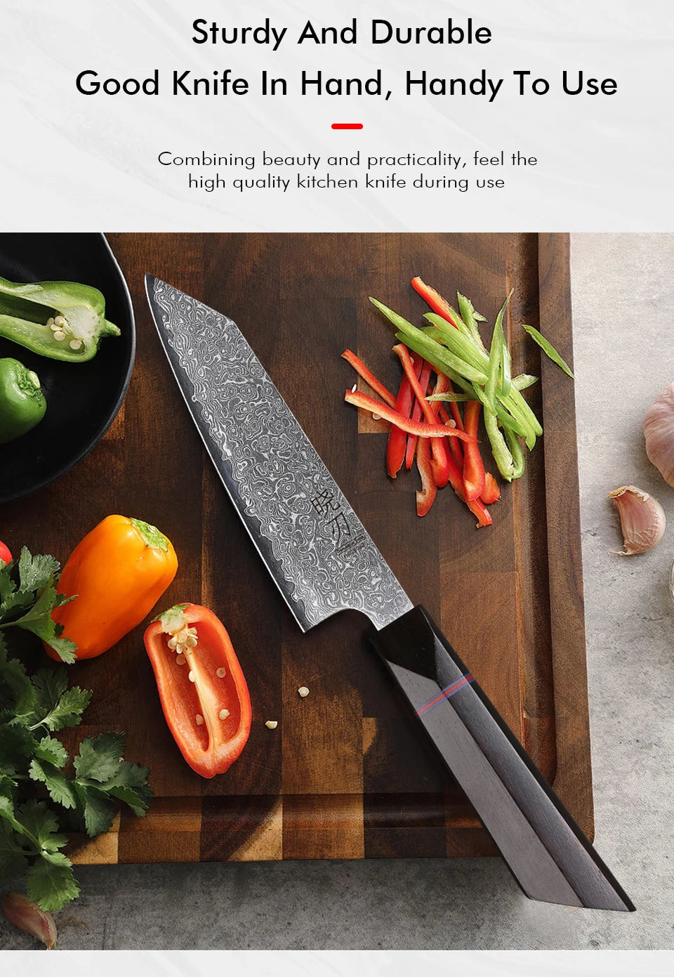 5" Utility Knife Damascus Professional Japanese Chef Knives Kitchen Cut Peeling Paring Fruit Vegetable Meat Slicer Cooking Tools