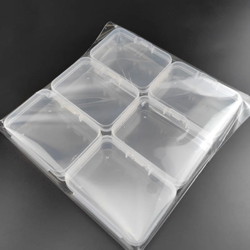Set de 4/6 Cajas Transparentes de Plástico – Organizadores para Manualidades y Accesorios