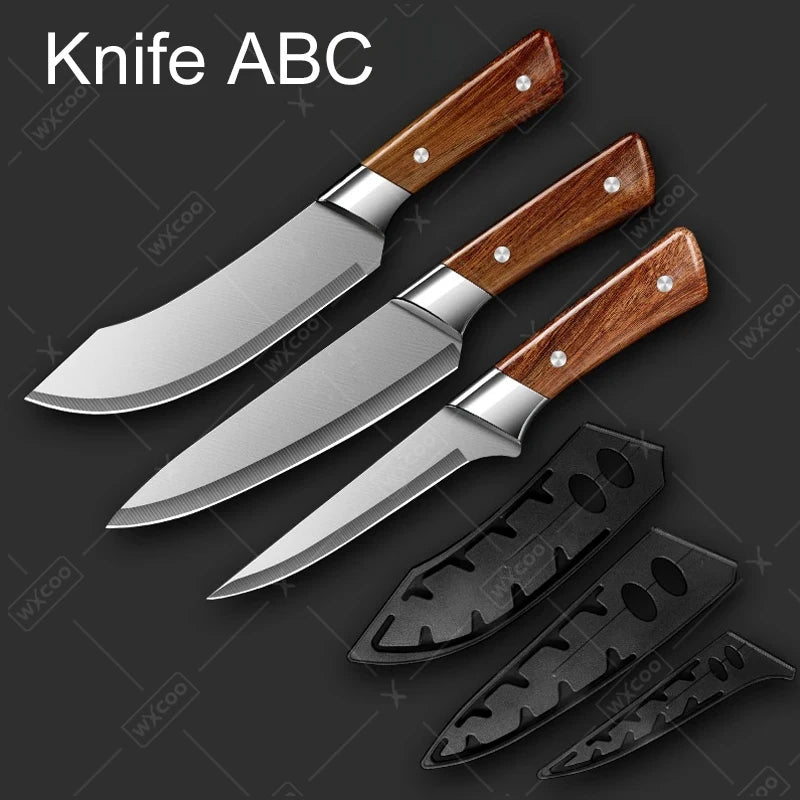 Japanese Kitchen Knife Meat Cutting Butcher Cleaver Knife Bone Shaving Knives Pork Cutting Boning Knife with Knives Cover