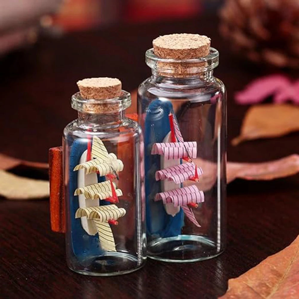 10PCS Mini Glass Bottles Transparent Wishing Bottles Cork Stopper Storage Bottle Creative Candy Jars DIY Container Wedding Decor