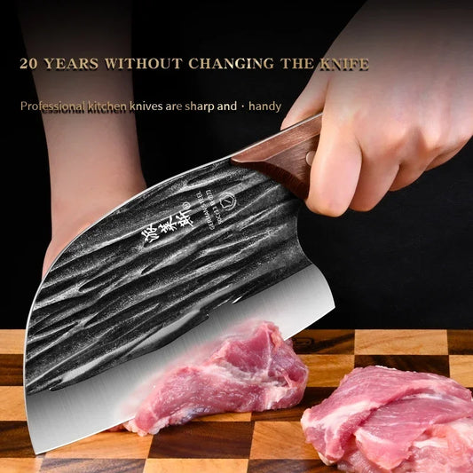 Cuchillo de Cocina Forjado a Mano – Acero Inoxidable, Mango de Madera, Ultra Afilado - 369 view