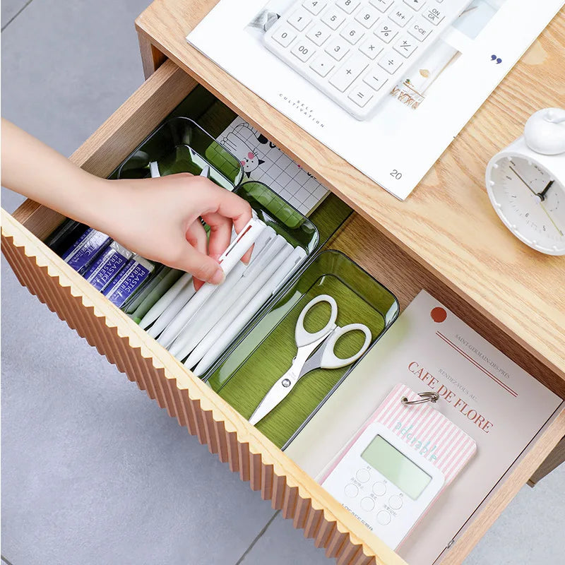 Caja Organizadora Transparente de Plástico – Almacenamiento para Escritorio y Tocador