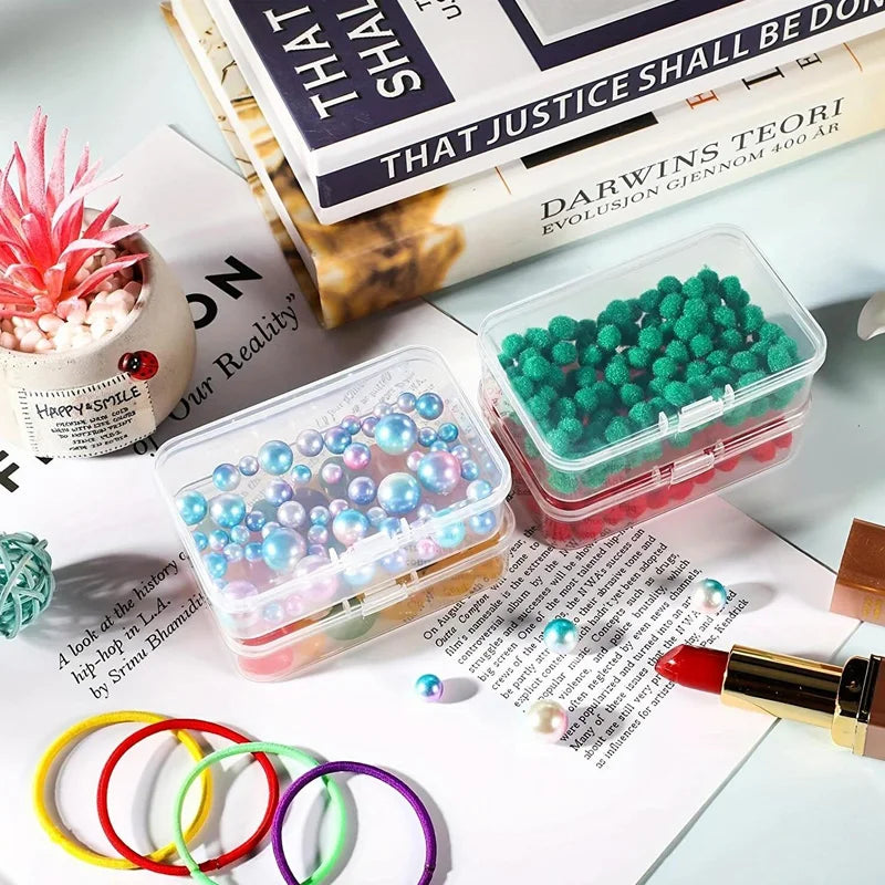 Set de 4/6 Cajas Transparentes de Plástico – Organizadores para Manualidades y Accesorios