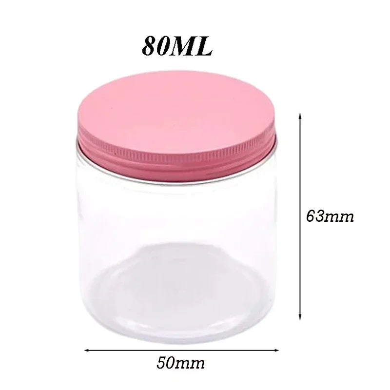 20Pcs 30/50/60/80/120/150ml Storage Jars With Lids Aluminum Round Canister Empty Plastic Cosmetic Jars Food Travel Bottle Pot