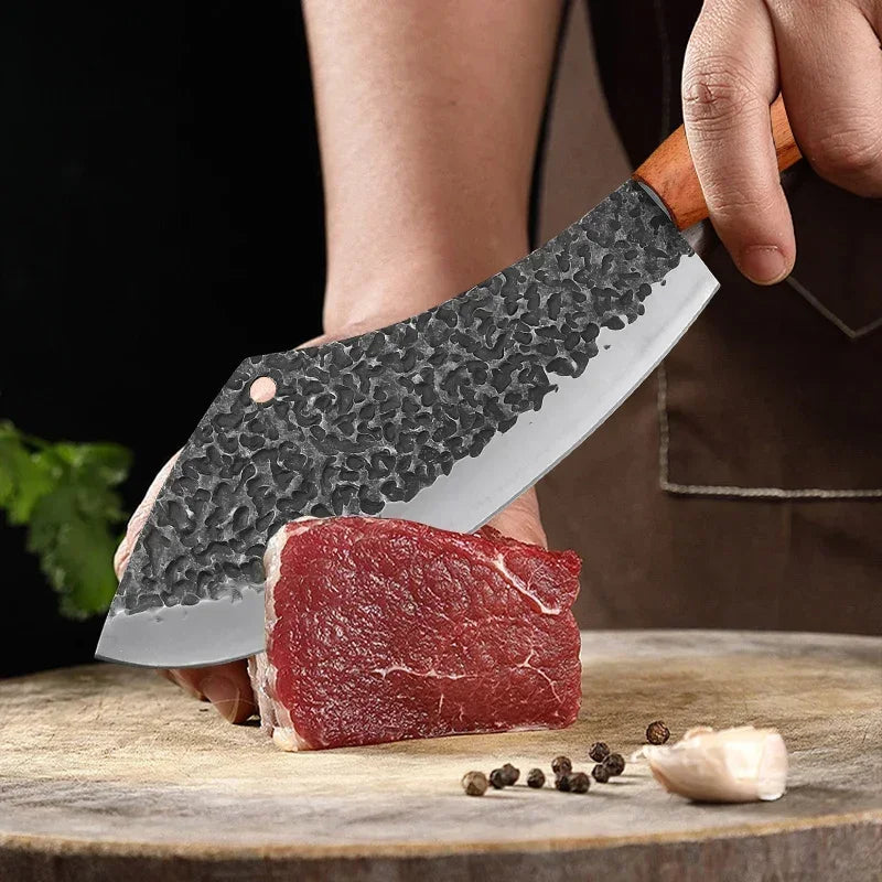 Cuchillo de Cocina Forjado – Multiusos, Mango de Madera, Ideal para Carne y Verduras - 369 view