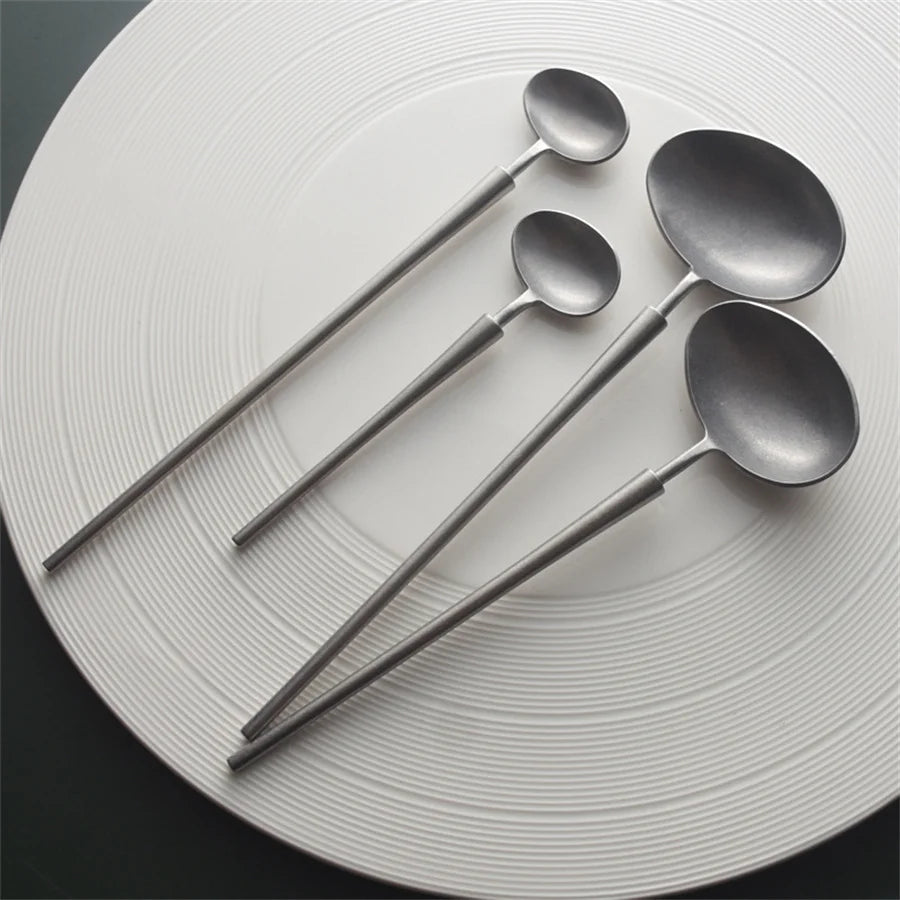 Cuchara de Acero Inoxidable Vintage Japonesa – Diseño Creativo 304