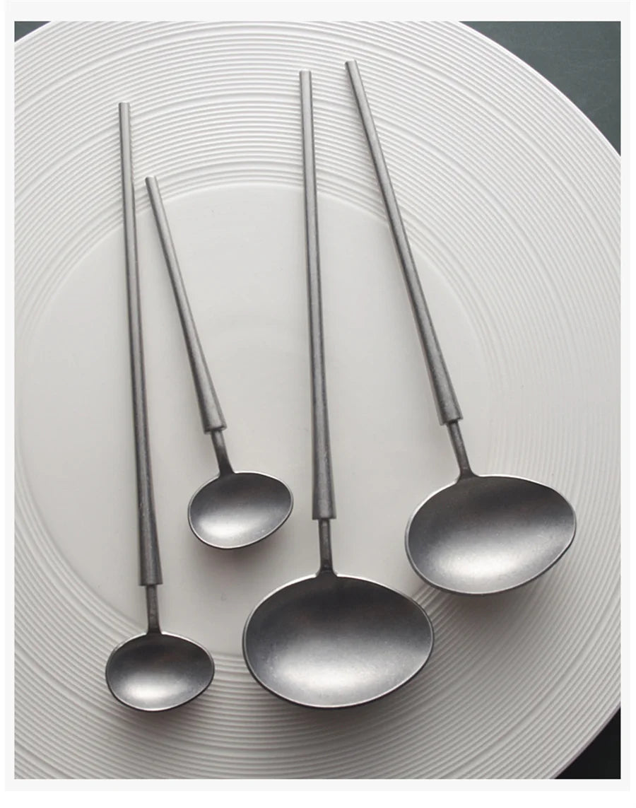 Cuchara de Acero Inoxidable Vintage Japonesa – Diseño Creativo 304