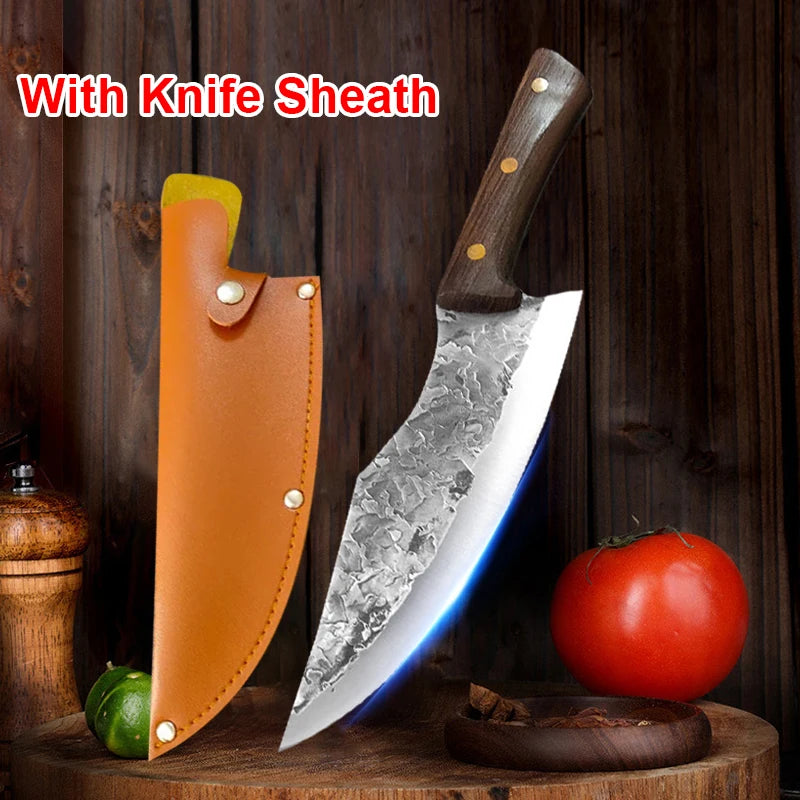 Cuchillo de Carnicero con Funda – Mango de Madera, Ideal para BBQ y Cocina - 369 view