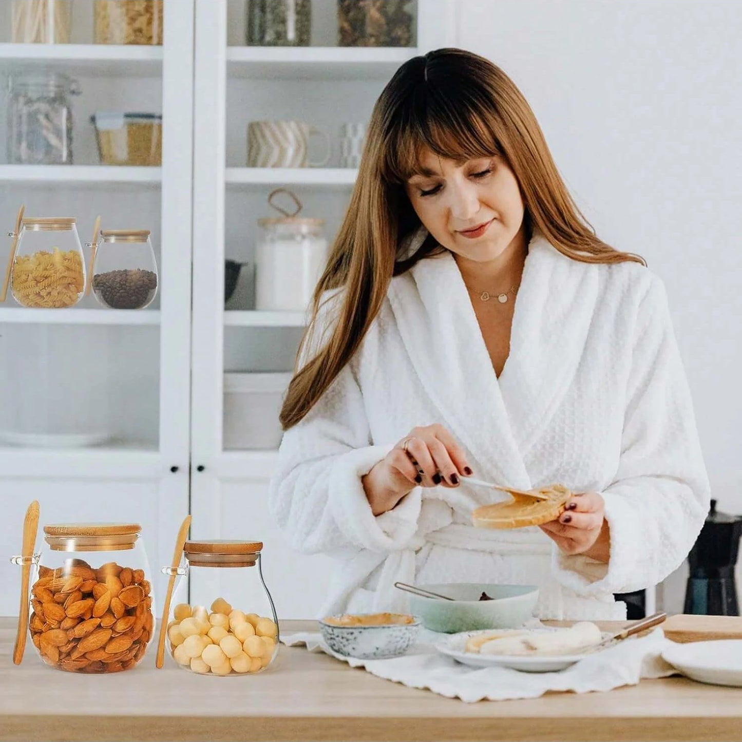 Tarros Herméticos de Vidrio con Tapa – Almacenamiento para Cocina