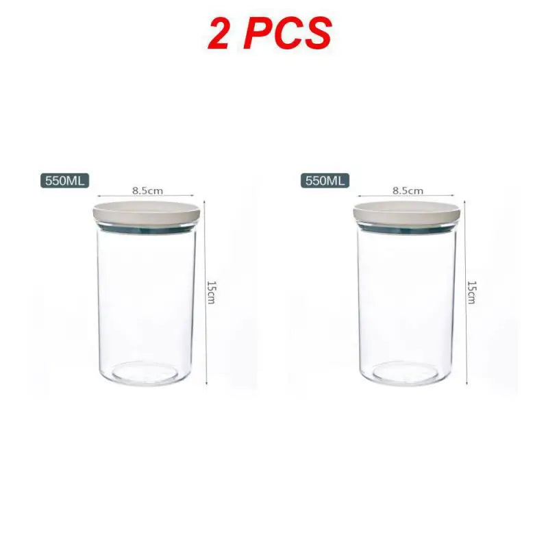 1/2/3PCS Food Container Storage Jars Transparent Food Canister For Mason Candy Spices Cookie Jar Sealed Ring Bottles Kitchen