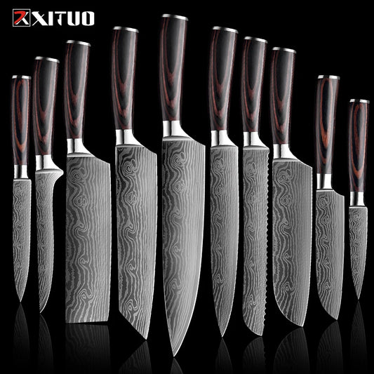 Juego de Cuchillos de Cocina de Alta Calidad – Santoku y Chef Japonés - 369 view